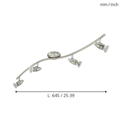 Eglo 92644 - LED-kohdevalaisin MAGNUM 4xGU10/3W/230V