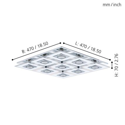Eglo 92877 - LED-kattovalaisin CABO 9xGU10/3W/230V