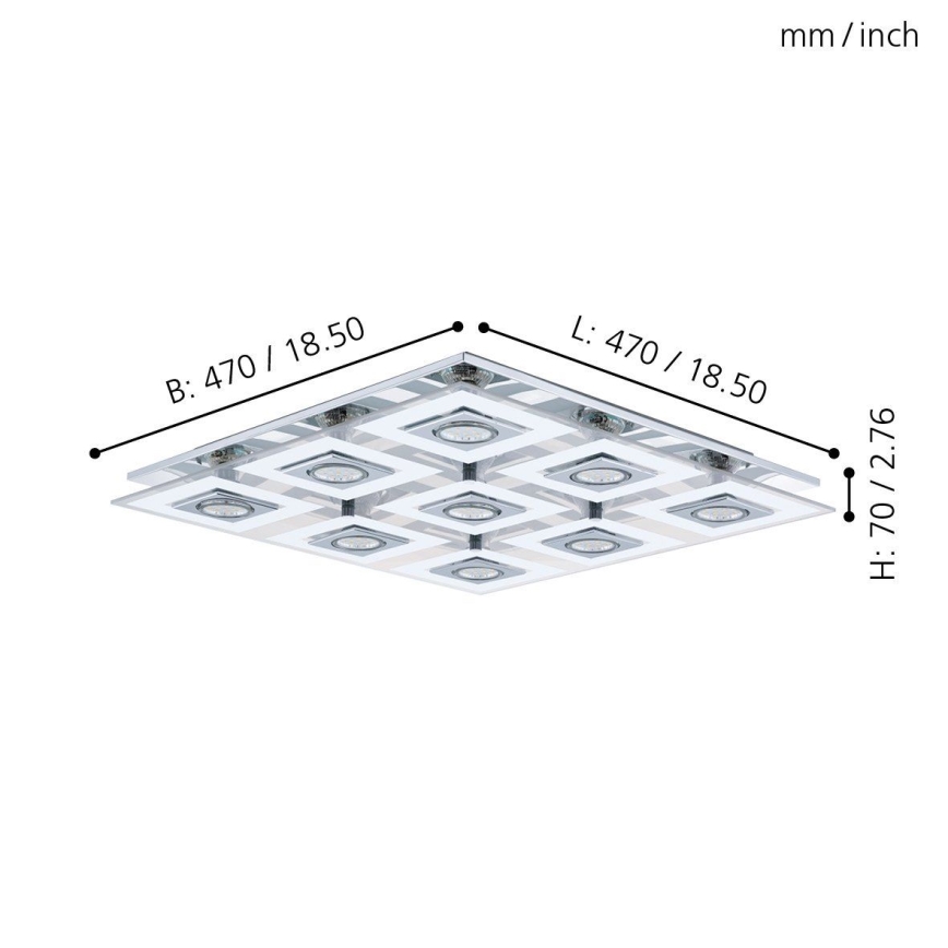 Eglo 92877 - LED-kattovalaisin CABO 9xGU10/3W/230V