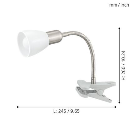 Eglo 92932 - LED-valaisin klipsillä DAKAR 3 1xE14/4W/230V