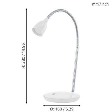 Eglo 93078 - LED-pöytävalaisin DURENGO 1xLED/3W/230V