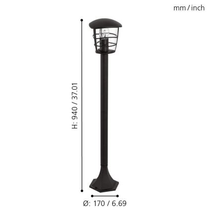 Eglo - LED ulkovalaisin 1xE27/8,5W/230V IP44 musta
