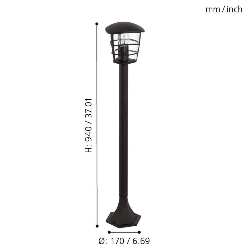 Eglo - LED ulkovalaisin 1xE27/8,5W/230V IP44 musta