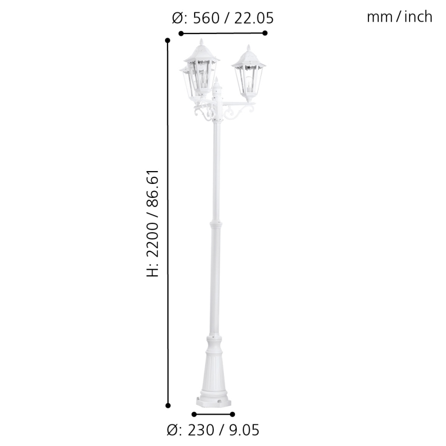 Eglo 93454 Ulkovalaisin NAVEDO 3xE27/60W/230V IP44