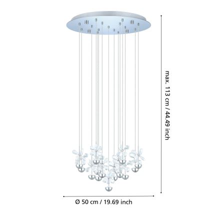 Eglo 93662 - LED-riippuvalaisin vaijerilla PIANOPOLI LED/44W/230V