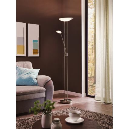 Eglo - LED himmennettävä lattiavalaisin LED/20W + LED/2,5W mattakromi