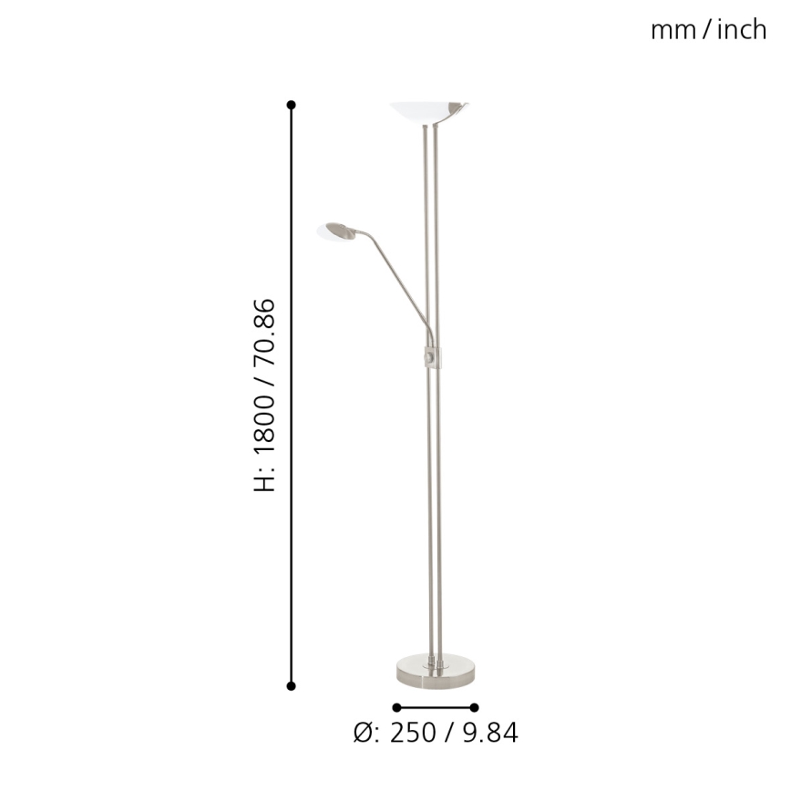 Eglo - LED himmennettävä lattiavalaisin LED/20W + LED/2,5W mattakromi