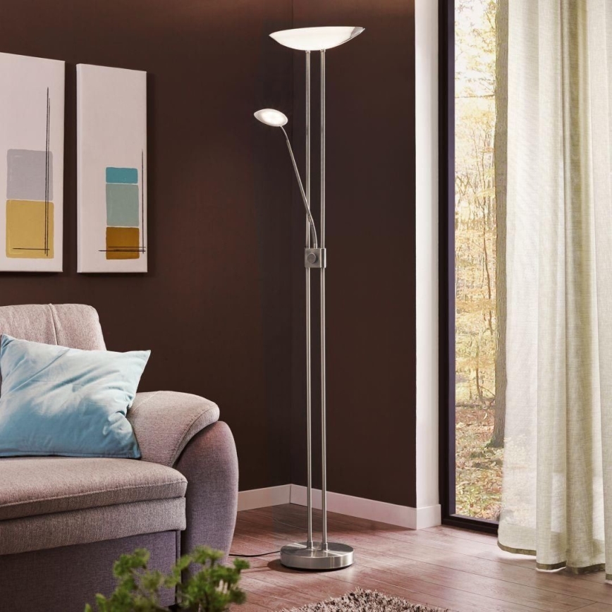 Eglo - Himmennettävä LED-lattiavalaisin LED/20W + LED/2,5W kiiltävä kromi