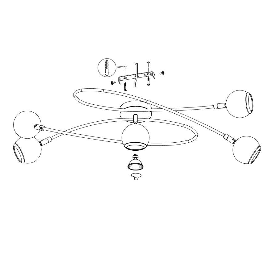 Eglo 94251 - LED-kohdevalaisin LOCANDA 5xGU10-LED/3W/230V