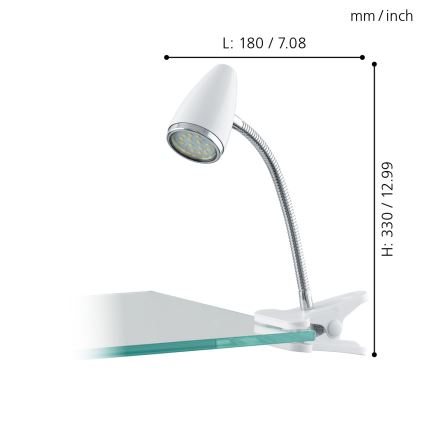 Eglo 94329 - LED-lamppu kiinnikkeellä RICCIO 1xGU10-LED/3W/230V