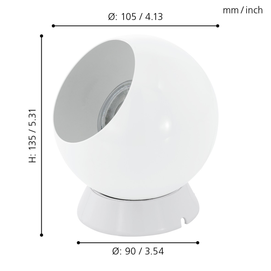 Eglo - LED pöytä/seinävalaisin 1xGU10/2,8W/230V valkoinen