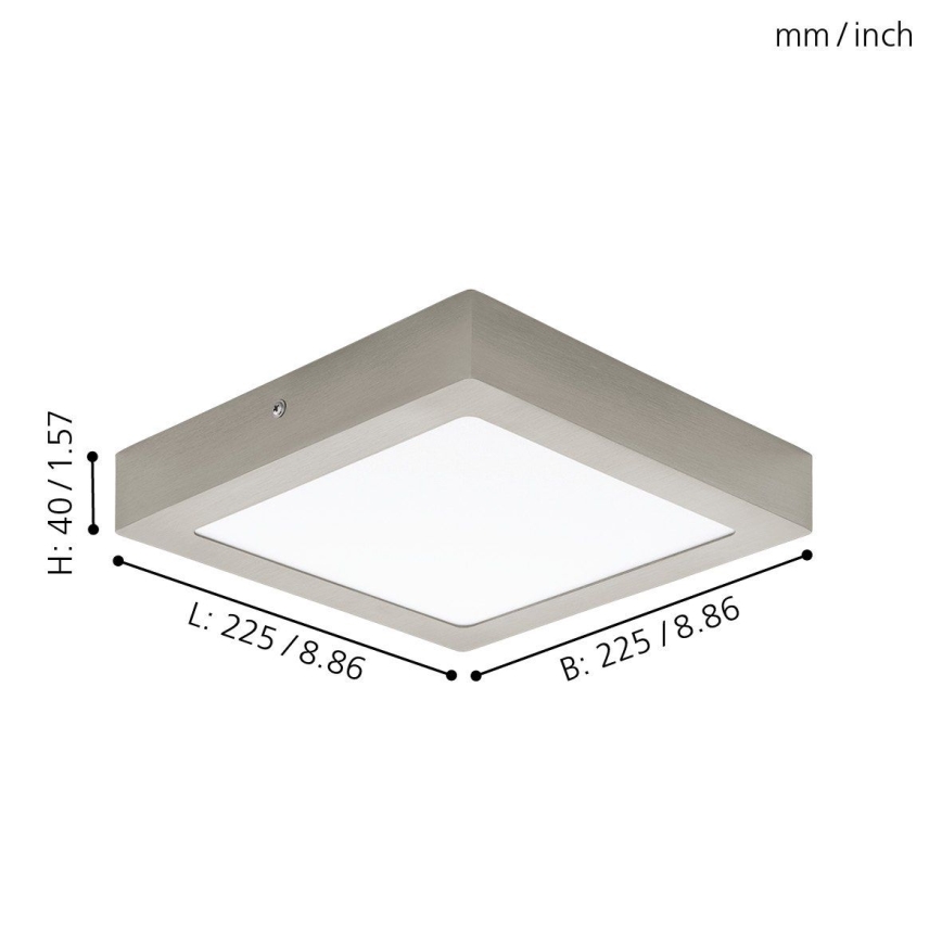 Eglo 94526 - LED-kattovalaisin FUEVA 1 LED/16,5W/230V 22,5x22,5 cm