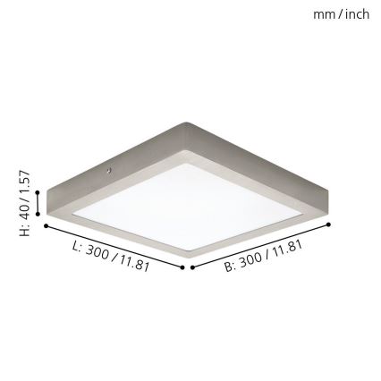 Eglo 94528 - FUEVA 1 LED-kattovalaisin LED/22W/230V 30x30 cm