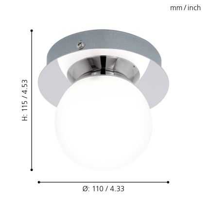 Eglo - LED kylpyhuonevalaisin LED/3,3W/230V IP44
