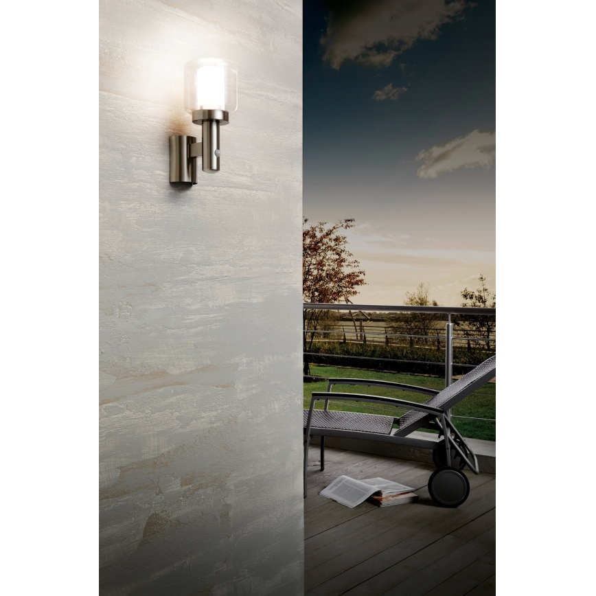 Eglo 95017 - Ulkoseinävalaisin anturilla POLIENTO 1xE27/40W IP44