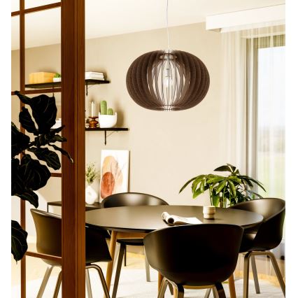 Eglo 95026 - STELLATO riippuvalaisin ripustuskaapelilla 1xE27/60W/230V halkaisija 70 cm ruskea