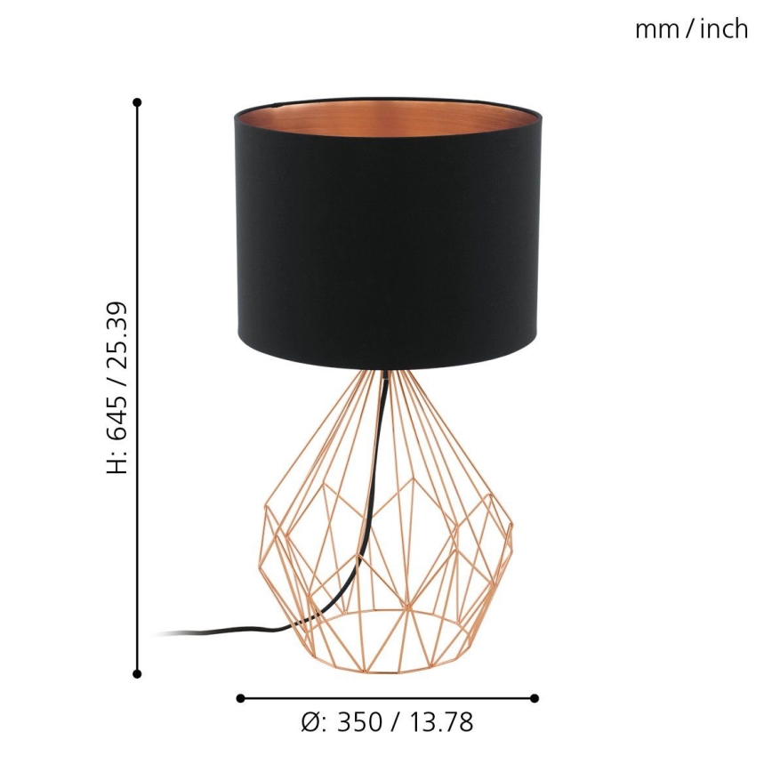 Eglo 95185 - Pöytävalaisin PEDREGAL 1xE27/60W/230V