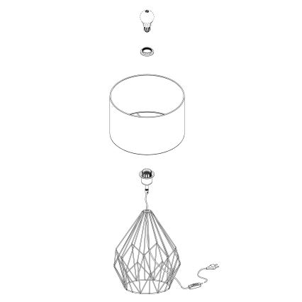 Eglo 95185 - Pöytävalaisin PEDREGAL 1xE27/60W/230V