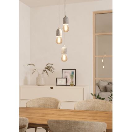 Eglo 95523 - Kattokruunu SILVARES 3xE27/60W/230V