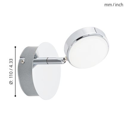 Eglo 95628 - LED-kohdevalaisin SALTO 1xLED/5,4W/230V