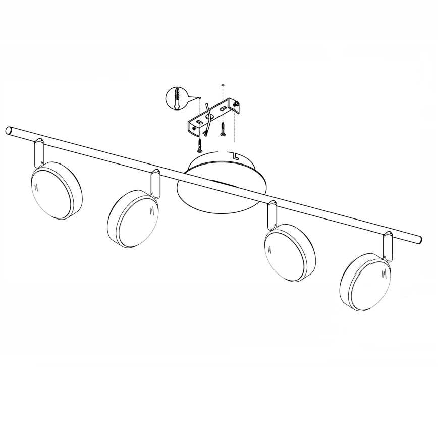 Eglo 95632 - LED-kohdevalaisin SALTO 4xLED/5,4W/230V