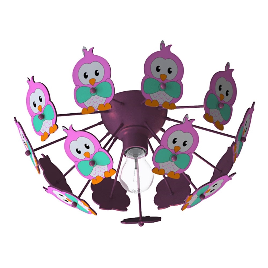 Eglo 95637 - Lasten kattovalaisin VIKI 2 1xE27/60W/230V vaaleanpunainen