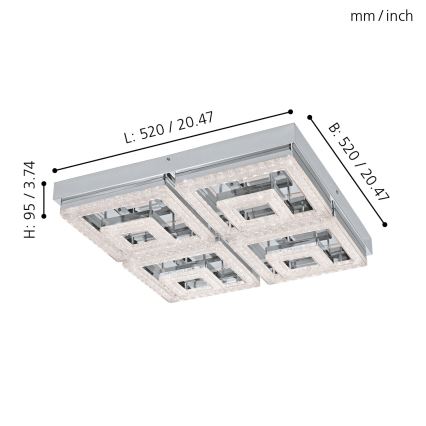 Eglo - LED Kattovalaisin LED/48W/230V
