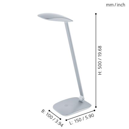 Eglo - himmennettävä LED-pöytävalaisin 4,5 W/USB