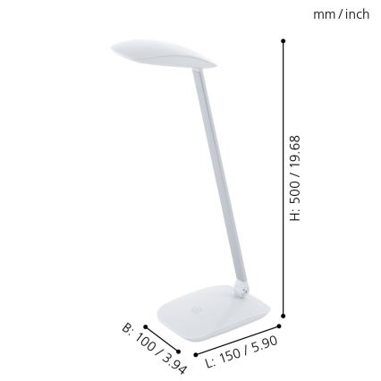 Eglo 95695 - Himmennettävä LED-pöytävalaisin CAJERO 1xLED/4,5W/12V/230V