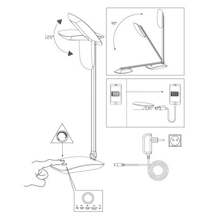 Eglo 95695 - Himmennettävä LED-pöytävalaisin CAJERO 1xLED/4,5W/12V/230V