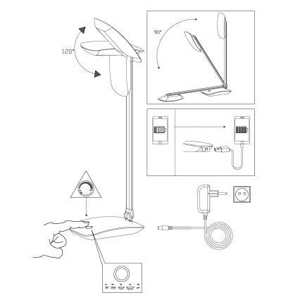 Eglo - himmennettävä LED-pöytävalaisin LED/4,5W/USB