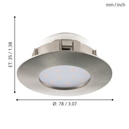 Eglo - LED-upotettava kattovalaisin LED/4,9W/230V