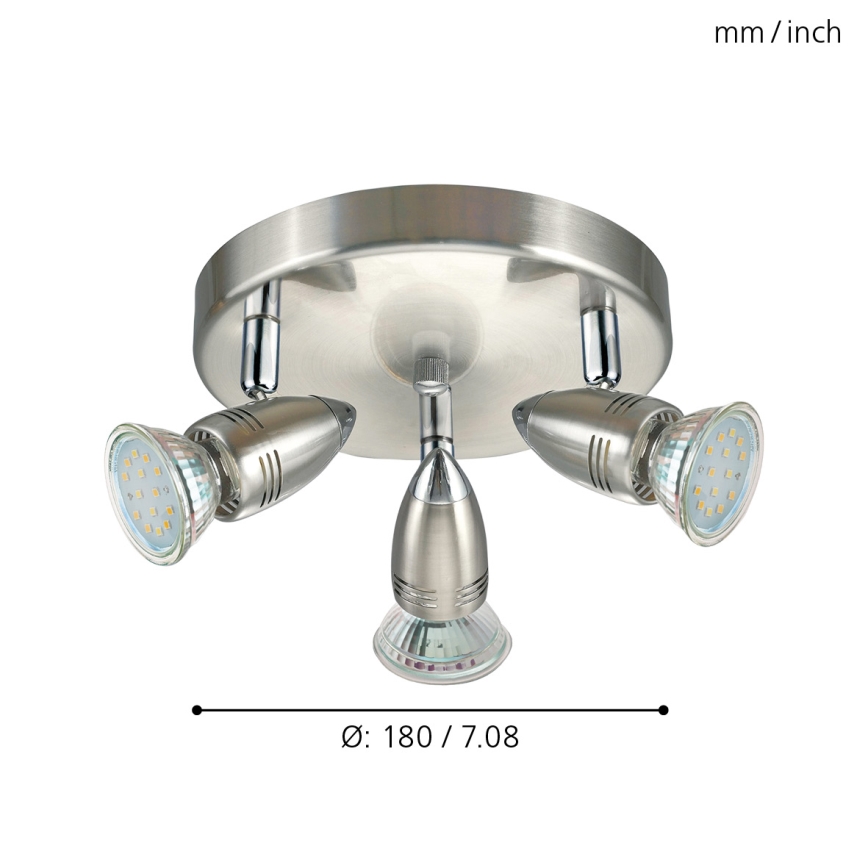 Eglo 95824 - LED-kohdevalaisin MAGNUM LED 3xGU10-LED/3W/230V