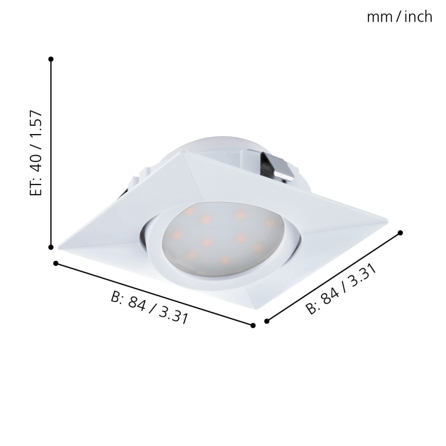 Eglo - Sarja 3 kpl LED-upotettavia alasvaloja PINEDA LED/4,9W/230V