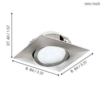 Eglo - 3 kpl LED-upotettava kattovalaisin PINEDA LED/4,9W/230V