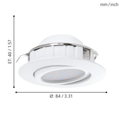 Eglo - 3 kpl:n sarja PINEDA upotettavia LED-alasvaloja LED/4,9W/230V