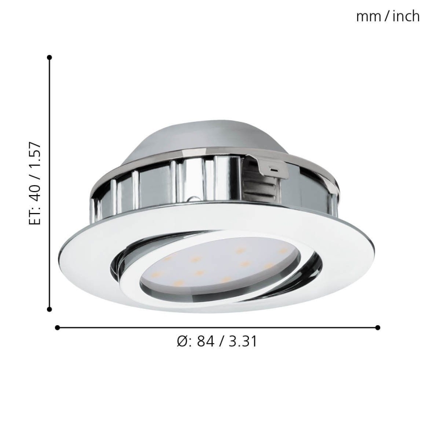 Eglo 95855- LED-upotettava alasvalaisin PINEDA LED/5,5W/230V