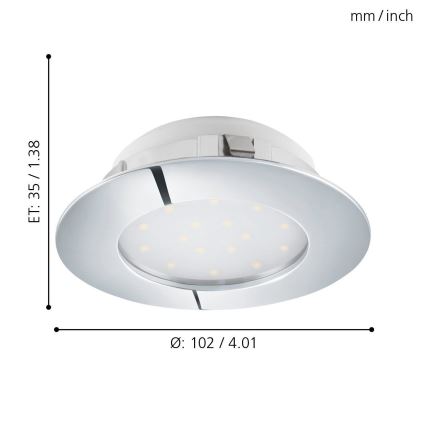 Eglo - LED-upotettava kattovalaisin LED/12W/230V