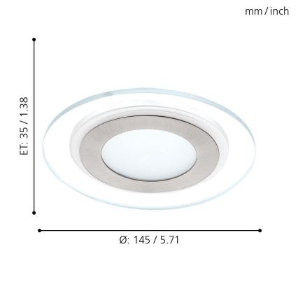 Eglo 95932 - Riippuva LED-kattovalaisin PINEDA 1 LED/11W/230V