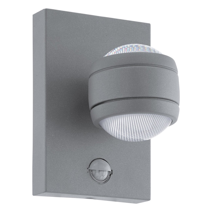 Eglo 96019 - LED-ulkovalaisin seinälle liiketunnistimella SESIMBA 1 2xLED/3,7W IP44