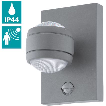 Eglo 96019 - LED-ulkovalaisin seinälle liiketunnistimella SESIMBA 1 2xLED/3,7W IP44