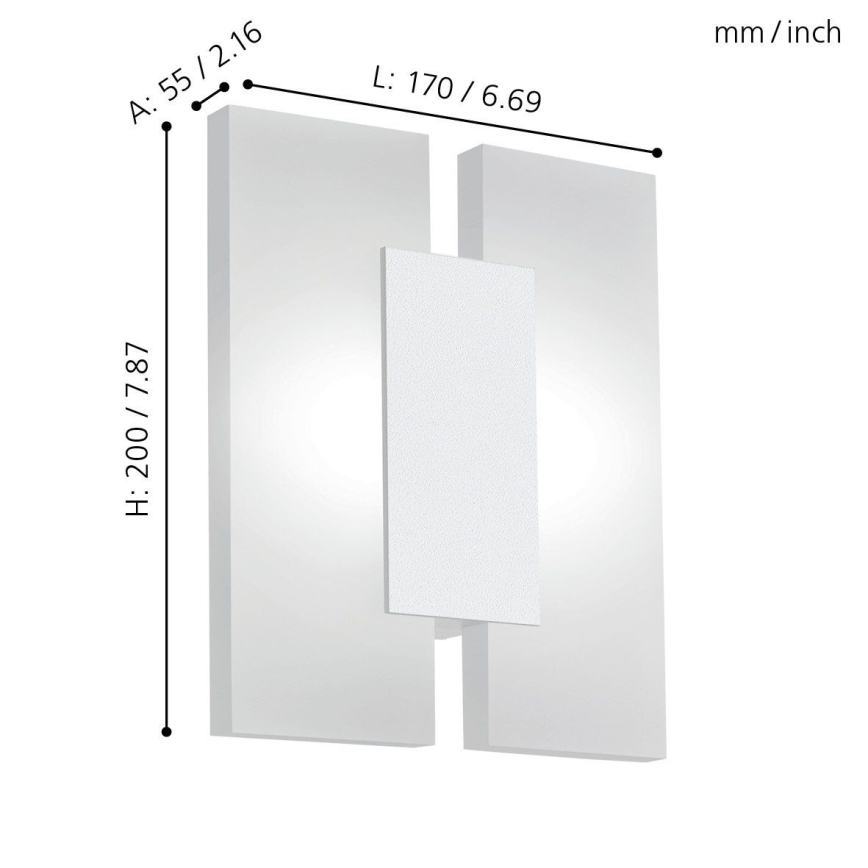 Eglo 96042 - LED-seinävalaisin METRASS 2 2xLED/4,5W/230V
