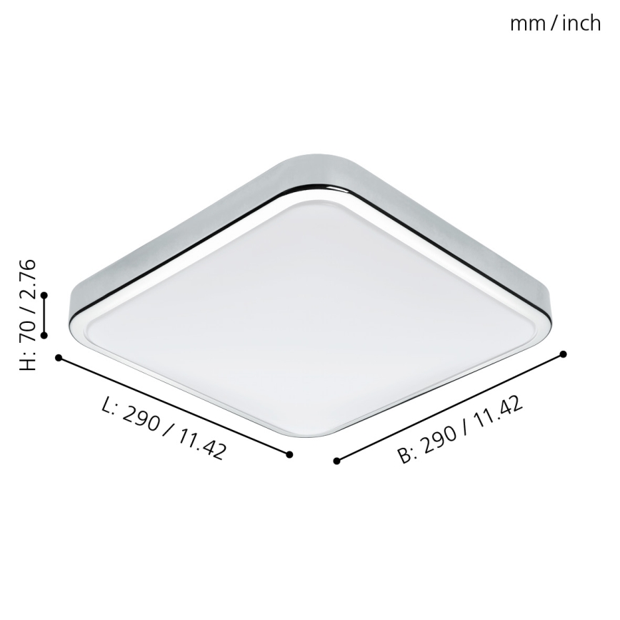 Eglo 96229 - LED-kylpyhuoneen valo MANILVA LED/16W/230V IP44