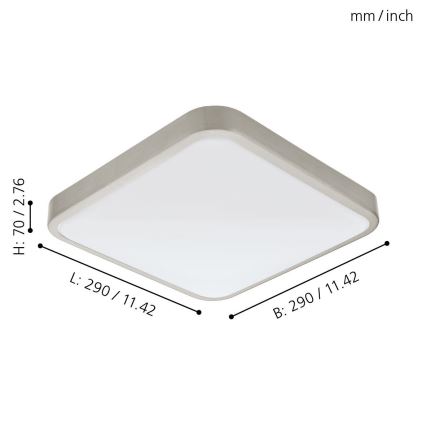 Eglo 96231 - Kylpyhuoneen LED-kattovalaisin MANILVA LED/16W/230V IP44