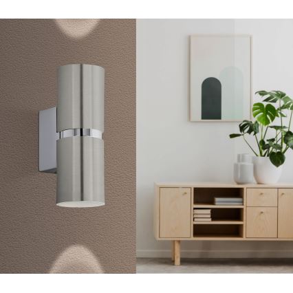 Eglo 96261 - LED-seinävalaisin PASSA 2xGU10/3.3W/230V pyöreä