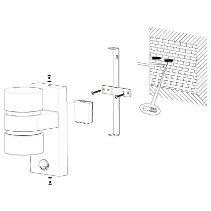 Eglo 96276 - LED-ulkoseinävalaisin anturilla ATOLLARI 2xLED/6W IP44