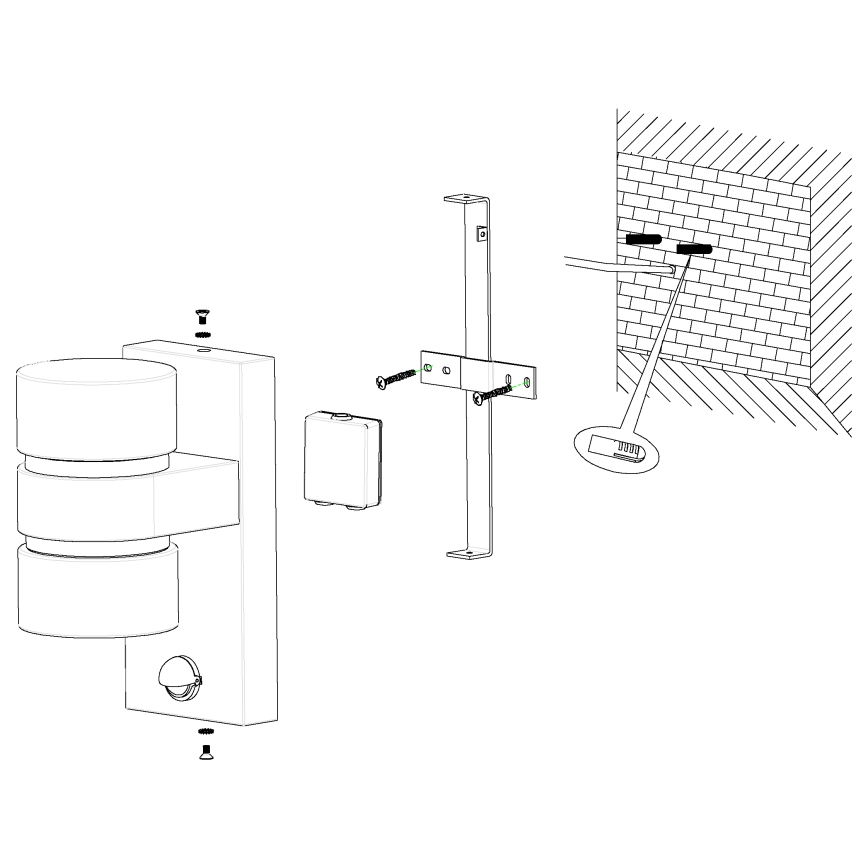 Eglo 96276 - LED-ulkoseinävalaisin anturilla ATOLLARI 2xLED/6W IP44