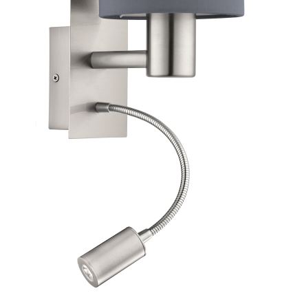 Eglo - LED joustava valaisin 1xE27/40W+LED/3,8W harmaa