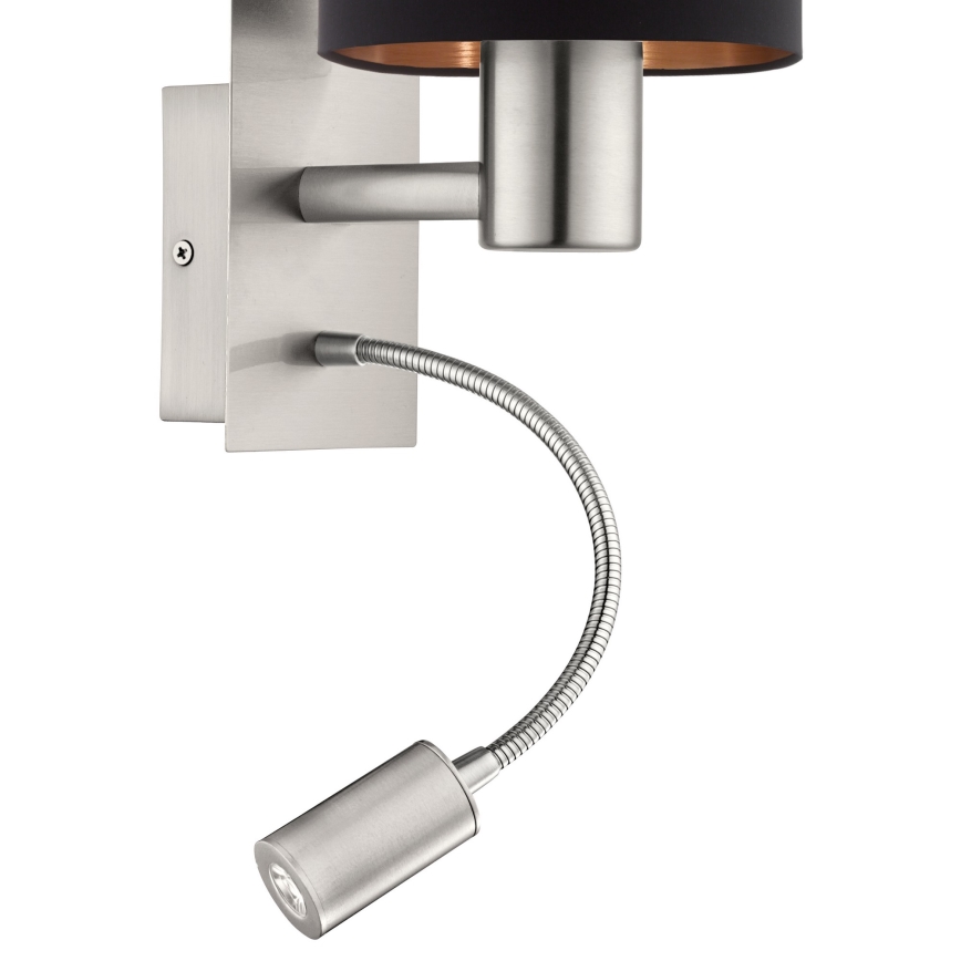 Eglo - LED joustava valaisin 1xE27/40W+LED/3,8W musta