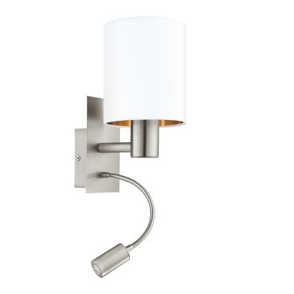 Eglo - LED-joustava valaisin 1xE27/40W/230V + LED/3,8W valkoinen